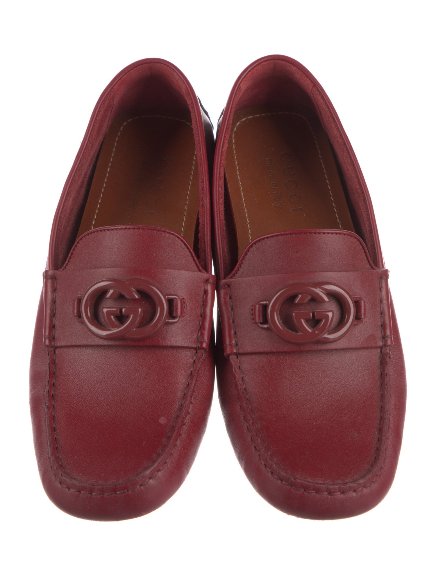 Gucci Interlocking G Logo Leather Drivers